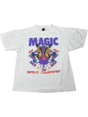 1988 Magic Johnson Back To Back World Champions Lakers Tee